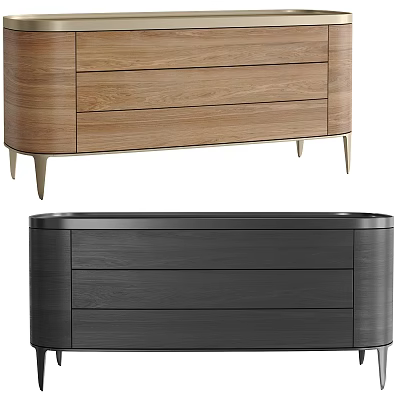 Modern Entryway Console Cabinet And Side Cabinet With Wooden Drawers And Metal Legs 3d model