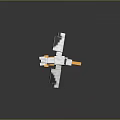 Pixel Art Style Flying Animal With Black White Wings Yellow Beak On Gray Background