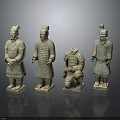 Terracotta Warrior Decorative Figurines As Home Display Furniture Pieces With Standing And Kneeling Poses