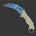 Curved Weapon Knife With Colorful Blade Light Handle And Decorative Holes