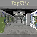 ToyCity Toy Store Interior With Shelves Full Of Toys And Large Decorative Figures