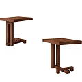 Wooden Side Tables With Square Top And Cross Legs In Modern Design