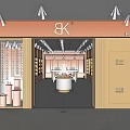 Elegant Modern Beauty Salon Interior with Pink Decor Product Displays and White Chairs