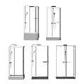Various Styles Transparent Glass Shower Enclosures With Modern Frames And Bases Design