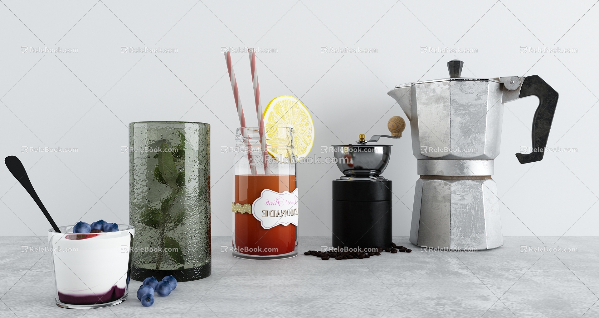 Modern Beverage Cold Drink Fruit Tea model