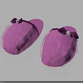 Adorable Pink Furry Slippers With Bow Decoration And Fluffy Soft Texture
