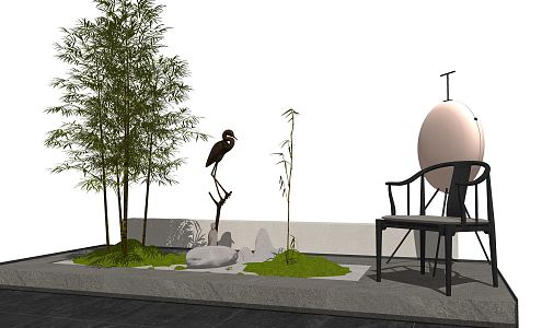 New Chinese Landscape Setches Courtyard Landscape Setches 3d model