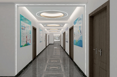 Modern Aisle Office Corridor Culture 3d model