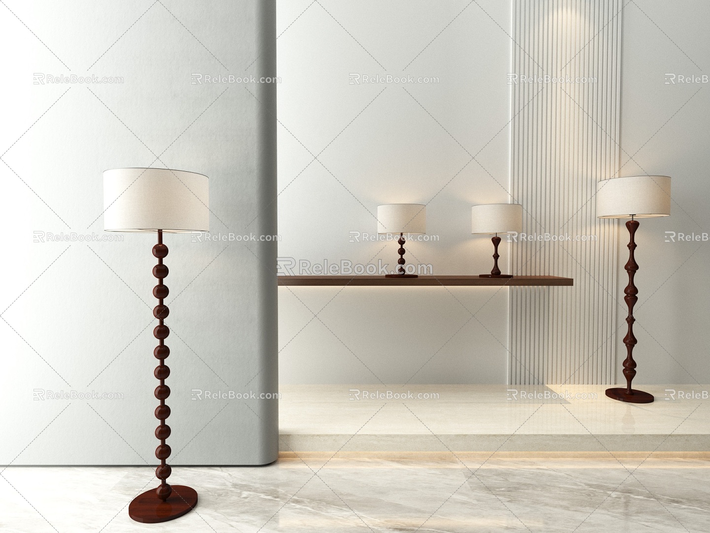 Floor lamp combination 3d model