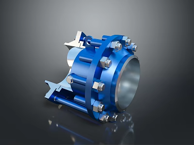Blue Metal Lighting Combination With Mounting Brackets And Screw Details For Home Decor 3d model