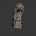 Medieval Silver Metal Armor With Brown Leather Details And Reflective Surface On Dark Background