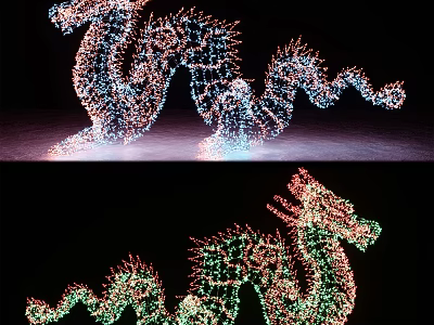 Eye Catching Colorful Dragon Shaped Decorative Lights for Outdoor Festival 3d model