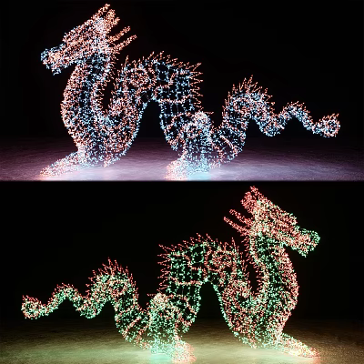 Eye Catching Colorful Dragon Shaped Decorative Lights for Outdoor Festival 3d model