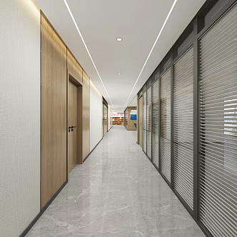 Modern office space corridor 3d model