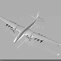White Detailed Airplane Model For Display With Shiny Surface And Dark Background 3d model
