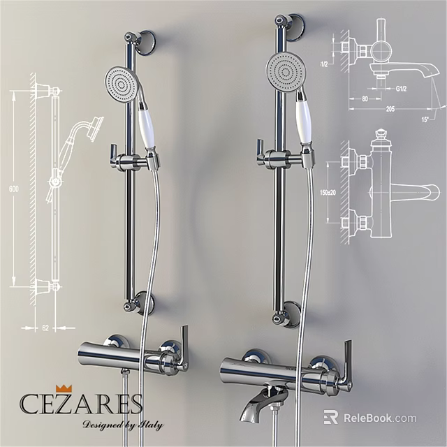 Chrome Plated Faucet Design Drawing With Dimensions And Installation Details 3d model 