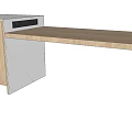 Modern Wooden Desk Design With Storage Compartment And Smooth Surface 3d model