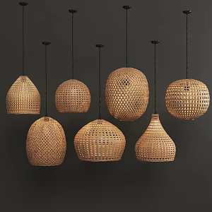 Chandelier rattan chandelier fish basket chandelier industrial chandelier decorative chandelier restaurant chandelier atmosphere chandelier 3d model