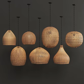 Chandelier rattan chandelier fish basket chandelier industrial chandelier decorative chandelier restaurant chandelier atmosphere chandelier 3d model