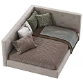 Modern Upholstered Kids Bed with Tufted Headboard Soft Pillows and Cozy Blankets