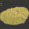Modern Castle Model Display With Green Trees Grass Circular Layout Towers Main Building Walls