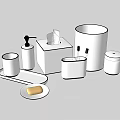 Modern Bathroom Accessories Set With Soap Dish Dispenser Tissue Box And Toothbrush Holder
