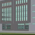 Modern Industrial Factory Building Featuring Multi Storey Design Large Windows Flat Roof And Green Surroundings