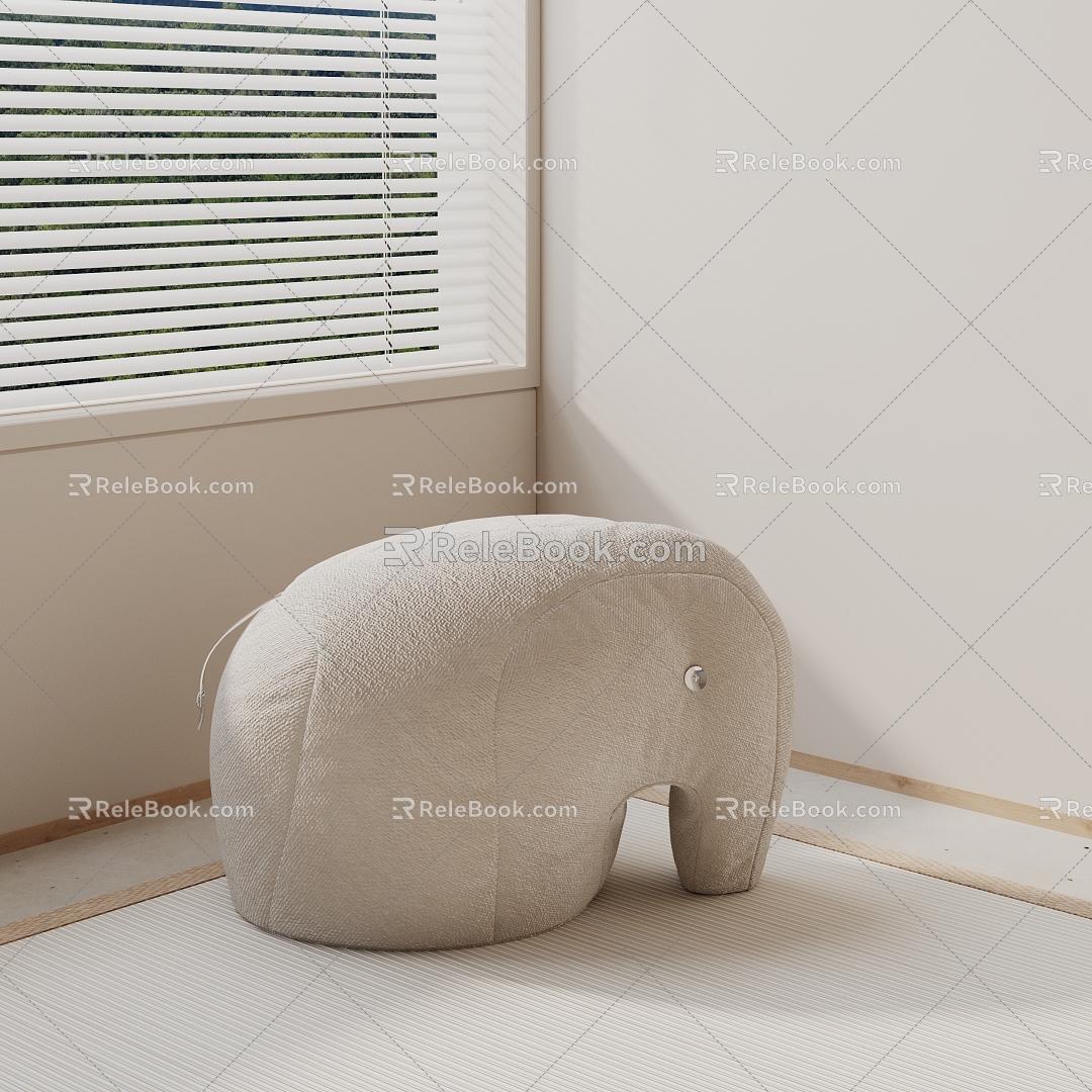 Modern sofa stool 3d model