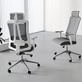 Modern Office Chair With Breathable Mesh Back Ergonomic Design And Rolling Casters