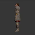 Medieval Knight Full Body Armor With Shiny Metal Red And Gold Decorations