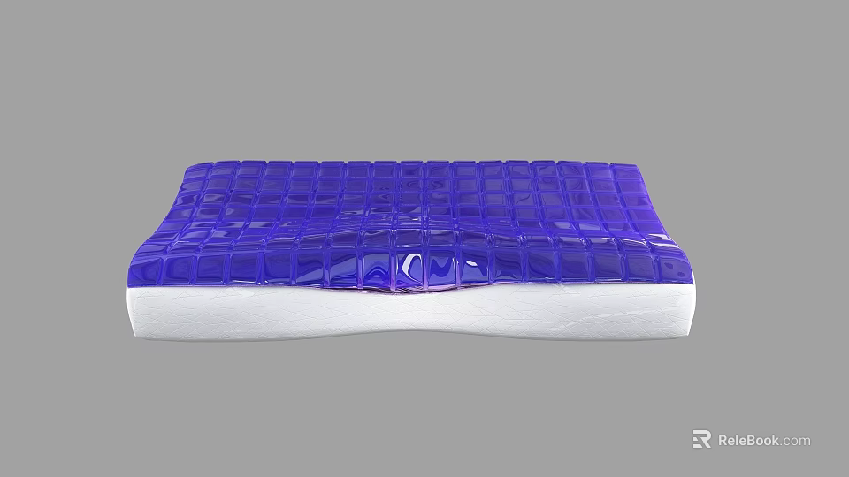 Modern Purple Pillow With Grid Pattern Design And White Base For Home Decor 3d model 