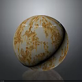 White Decorative Sphere With Orange Dripping Texture For Home Art Decoration