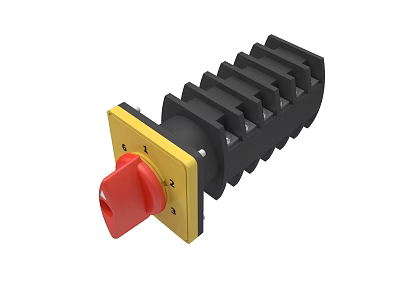Red Knob Black Body Yellow Base Industrial Hardware Tool Component 3d model