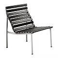Wooden Outdoor Chair With Slatted Design And Sturdy Metal Frame for Garden Patio Use