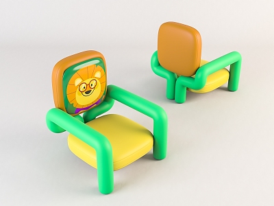 Modern Children's Chair Home Chair 3d model