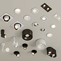Various Styles Indoor Lighting Combination With Recessed Ceiling Lights And Black White Fixtures