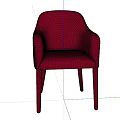 Stylish Burgundy Velvet Leisure Chair With Modern Armrests And Wooden Legs