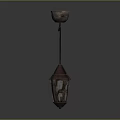 Vintage Industrial Pendant Light With Metal Structure And Glass Lampshade