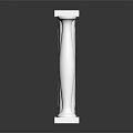 White And Gray Columns With Various Textures Arranged In A Row On Black Reflective Background 3d model