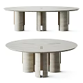 Elegant Round Modern Marble Table With Cylindrical Legs And Smooth Top 3d model