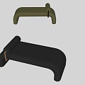 Modern Ribbed Design Sofa Bench With Green And Black Color And Metal Hook Detail