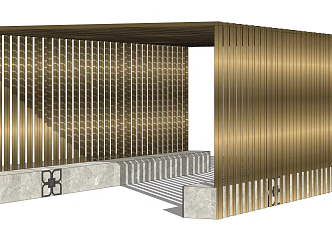 Modern gallery structure 3d model