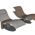 Modern Lounge Chairs White And Brown With Metal Base Soft Pillows And Cozy Design
