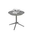 Round Marble Coffee Table With Metal Tripod Base And Minimalist Design
