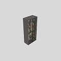 Modern Wine Cabinet With Glass Door And Metal Frame For Wine Glasses Storage