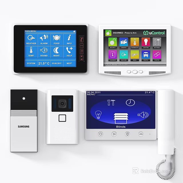 Smart Video Doorbell with Camera Control Panel Touch Screen and Home Automation 3d model 