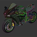 Sleek Black Motorcycle Featuring Green Accents And Modern Sporty Design Elements