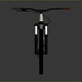 Modern Bicycle With Silver Frame Orange Rims Straight Handlebars And Surface Reflection 3d model
