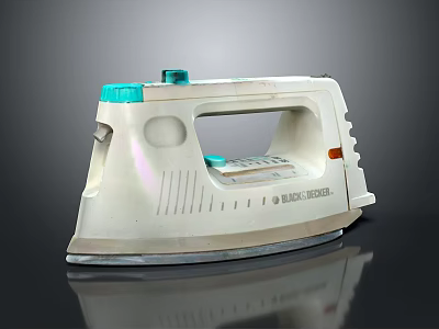 White And Teal Laptop Computer With Handle Control Panel And Classic Design 3d model