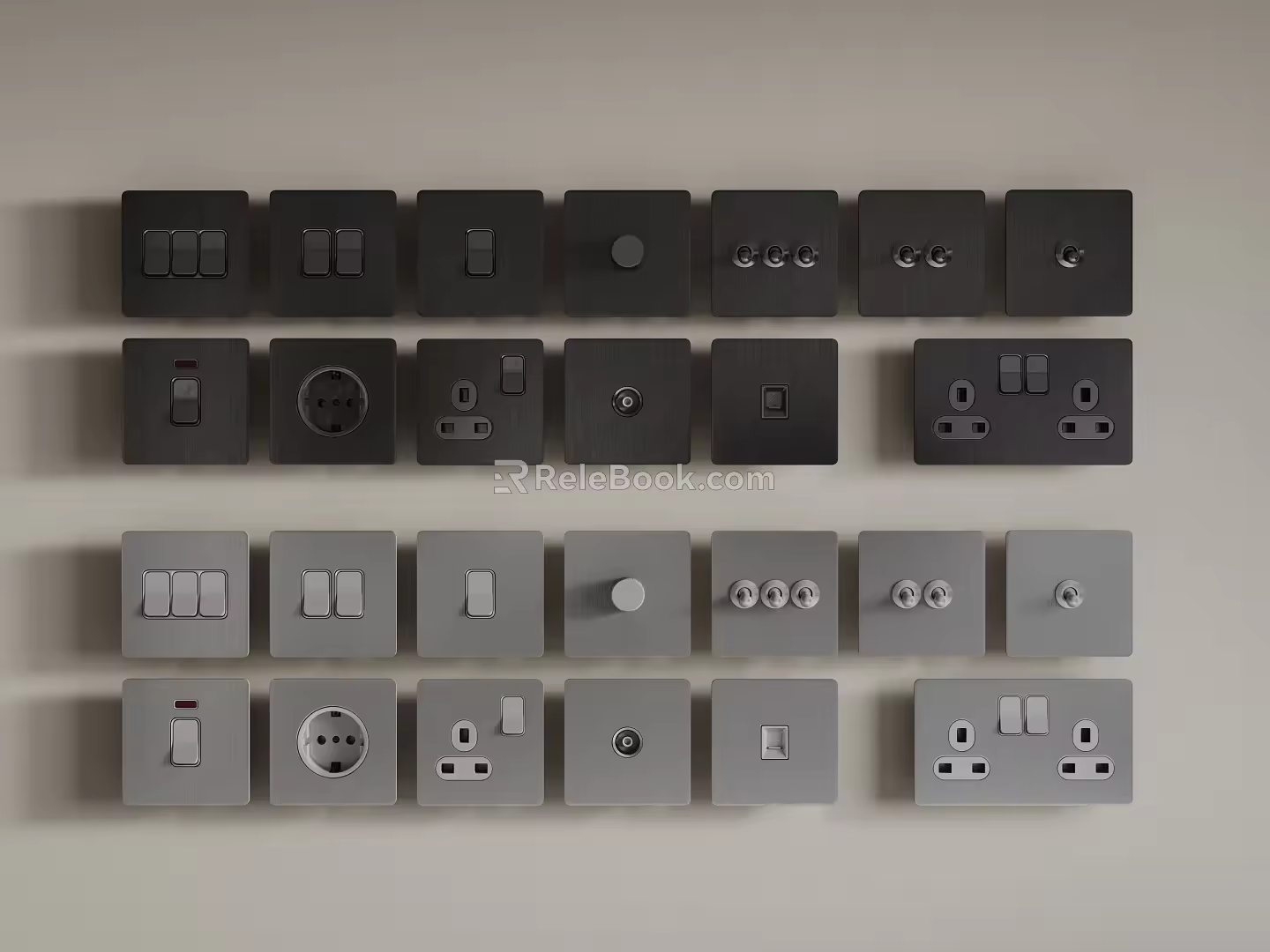 Modern switch socket 3d model